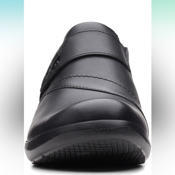 Clarks Womens Angie Pearl Leather Loafer Slip On Shoe Size 10 black NEW - Picture 8 of 9